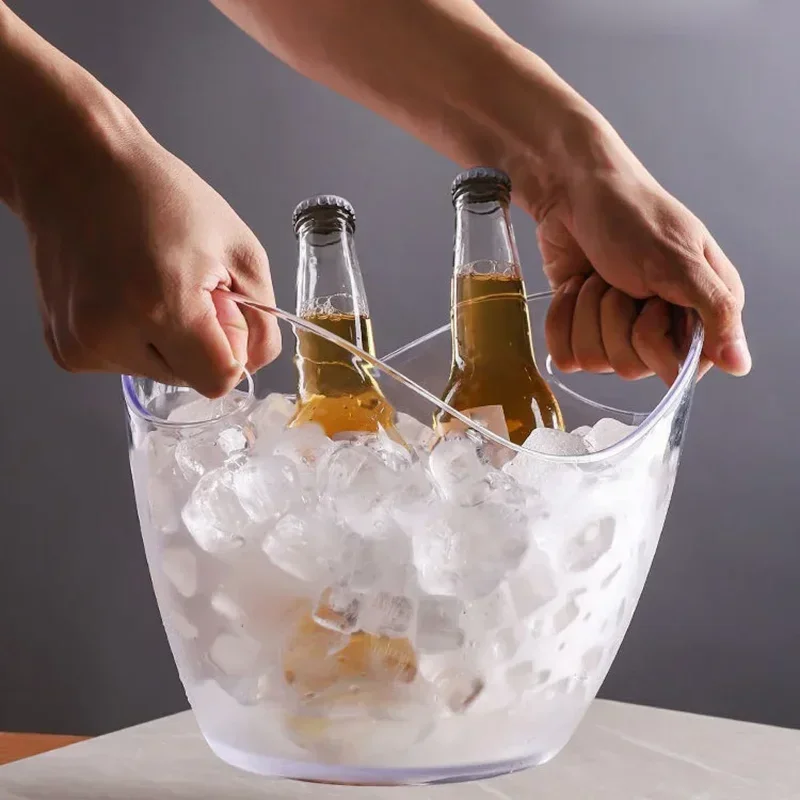 Wine Beer Champagne - Горячее прозрачное ведро для хранения кубиков