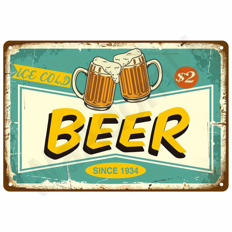 Металлическая табличка: Винтаж – обзор и цена Wine Beer Brand