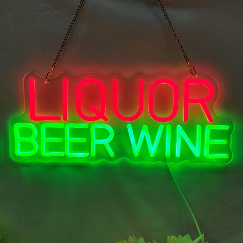 Светодиодная неоновая вывеска  – обзор и цена Wine Beer Whiskey Year
