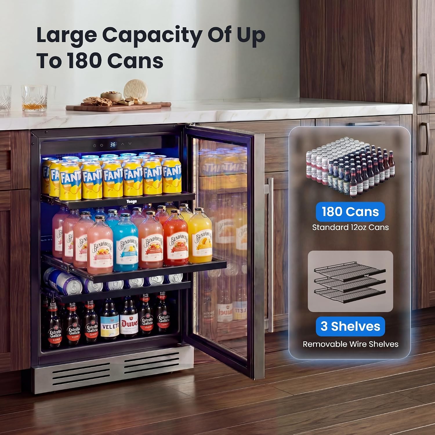 Холодильник для напитков на 24 – обзор и цена Wine Beer Fridge Under Counter