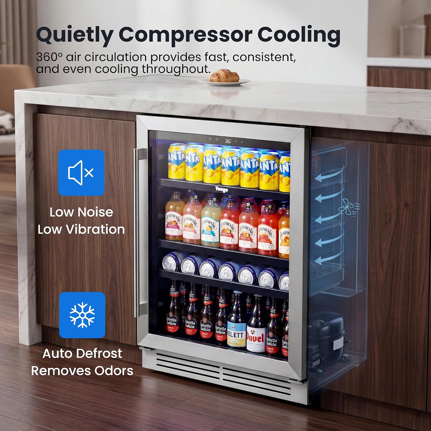 Холодильник для напитков на 24 – обзор и цена Wine Beer Fridge Under Counter